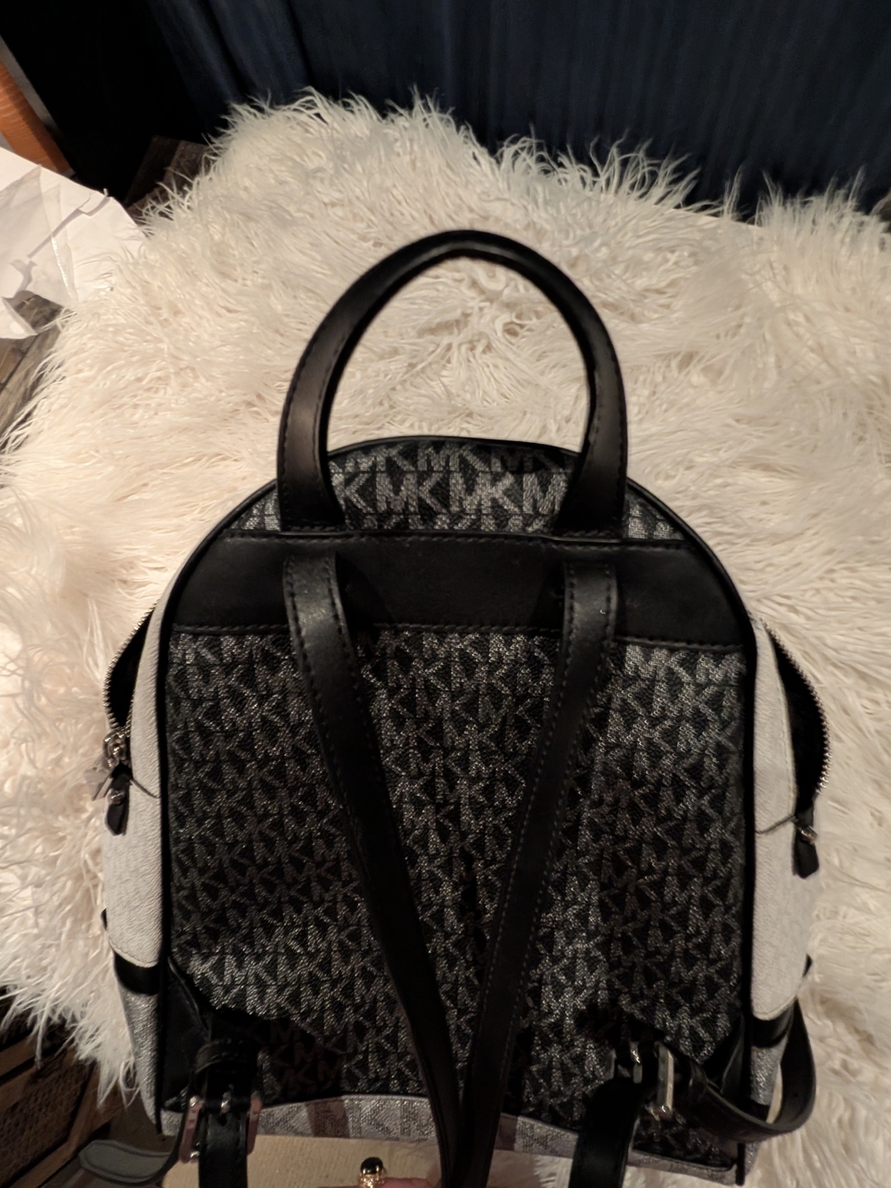 Michael Kors Black Logo Print Backpack - Picture 3 of 14